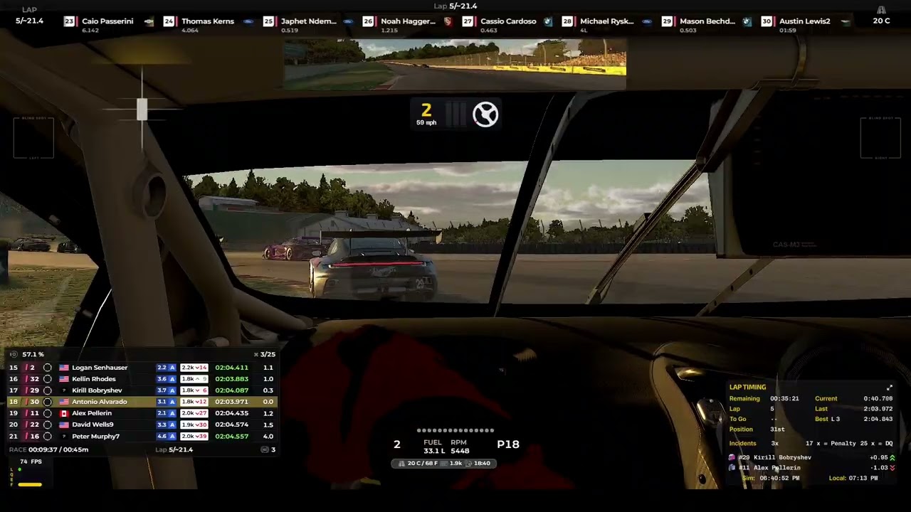 Random iRacing #21 Multi-Class Race Lamborghini GT3 @ Road America