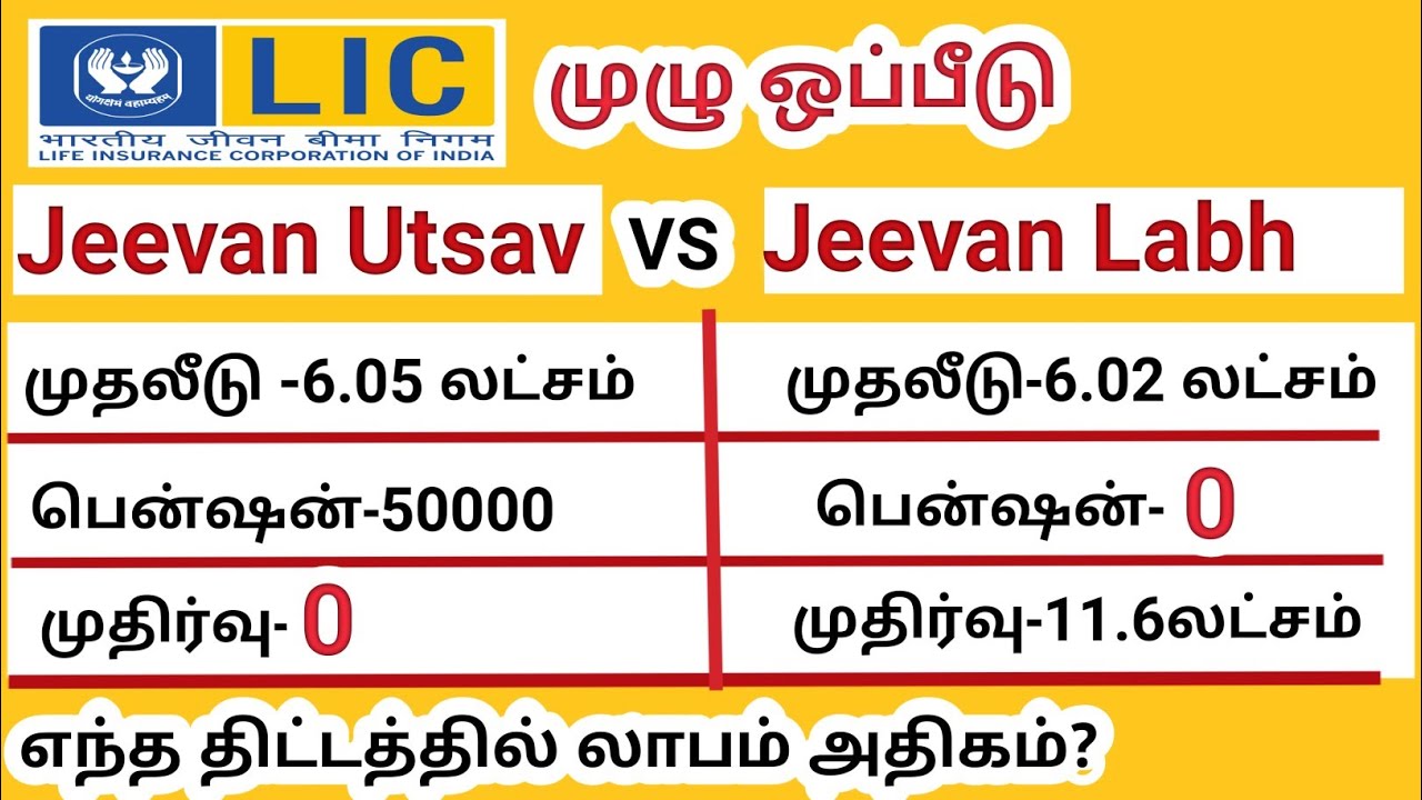 Lic Jeevan Utsav vs Lic Jeevan Labh in Tamil
