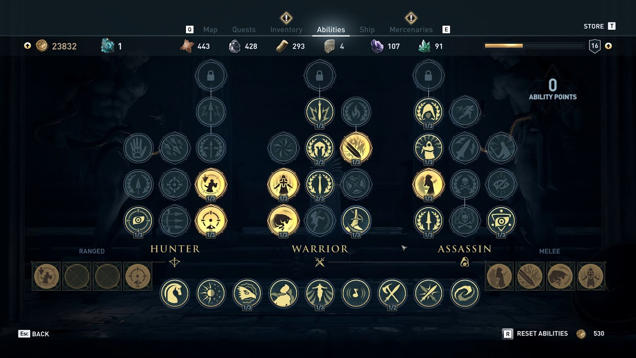 Assassin's Creed  Odyssey แนะนำ Abilities ต่างๆ การตีบวก เจาะรู
