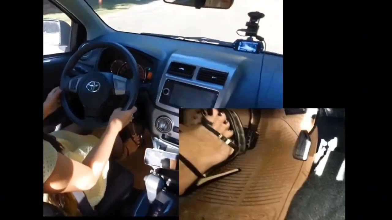Driving with this stellitoes high heels(Mt.drive)