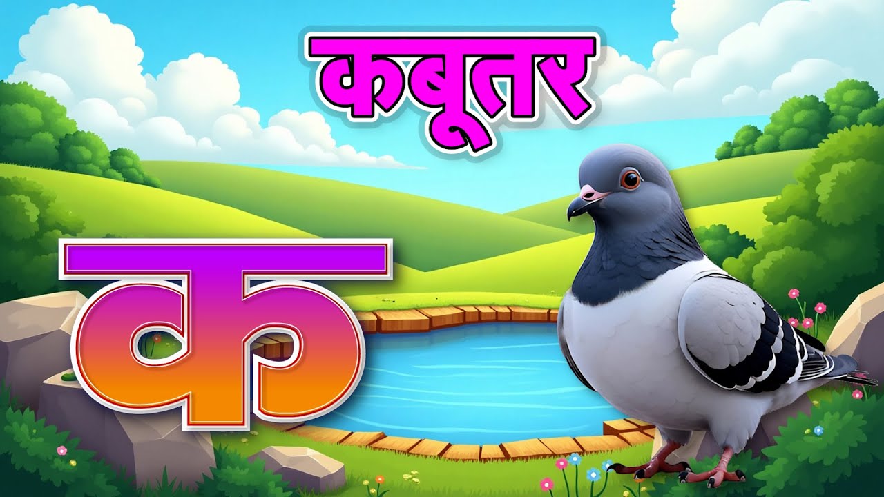 Hindi Vyanjan with Live Examples | क से कबूतर | Englishji
