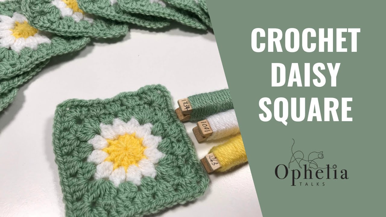 Simple Daisy Granny Square Crochet Tutorial // Ophelia Talks Crochet