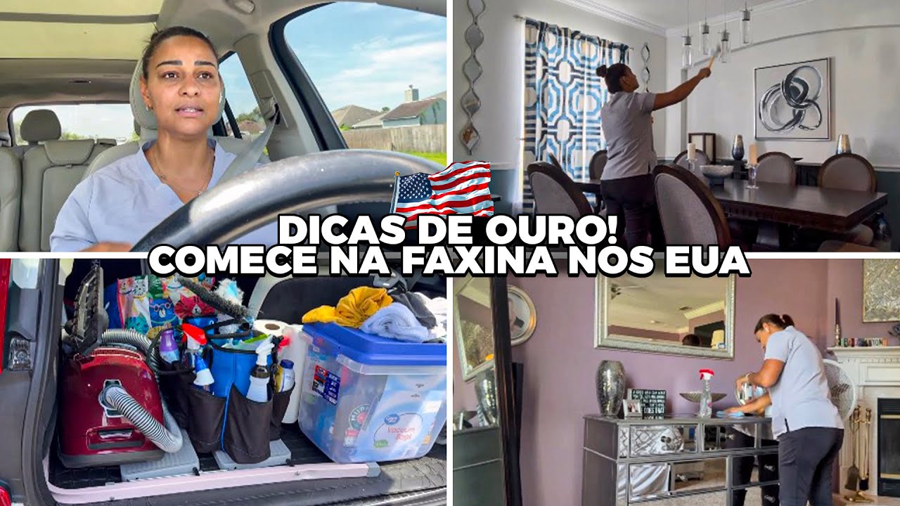 COMO É SER FAXINEIRA NOS EUA? MINHA ROTINA REAL DE TRABALHO🧽🇺🇸