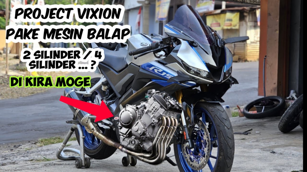 project vixion modifikasi r15 2 silinder suaranya mantab