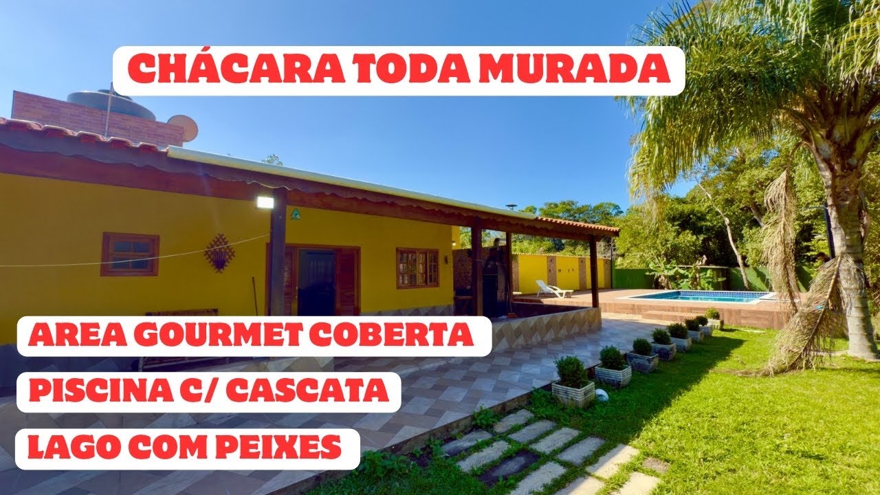  CHÁCARA TODA MURADA COM 03 QUARTOS, PISCINA, LAGO E ÁREA GOURMET EM ANA DIAS (20 MINUTOS DA PRAIA)