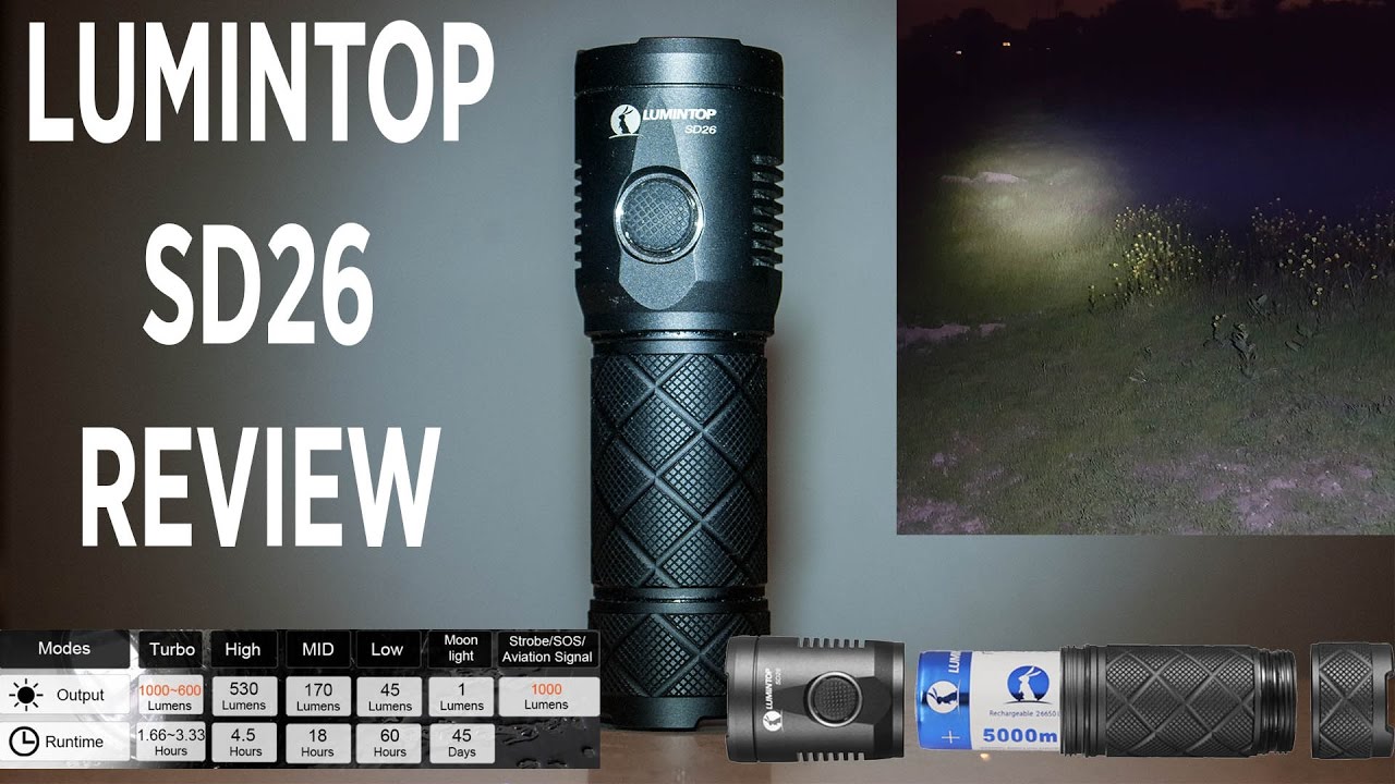 LUMINTOP SD26 - Review 26650 battery