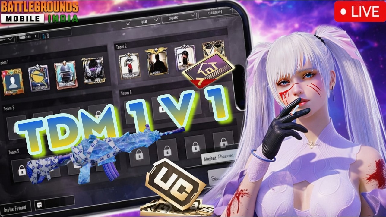 Bgmi Live🔴 1 v 1 tdm rooms||Road to 15 k ||Custom rooms||classic full masti||#bgmi#shorts