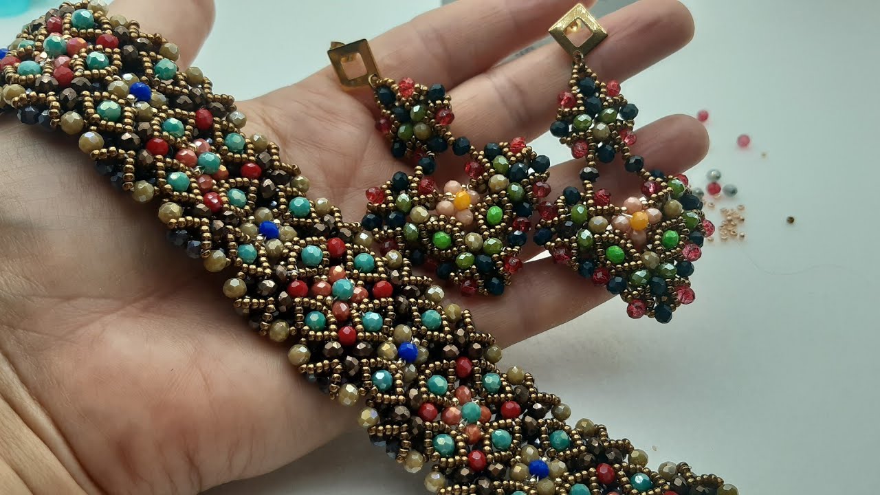 Diy video tutorial ,,PERSIAN,, #bracciale #orecchini #bracelet #rondelle 🥰