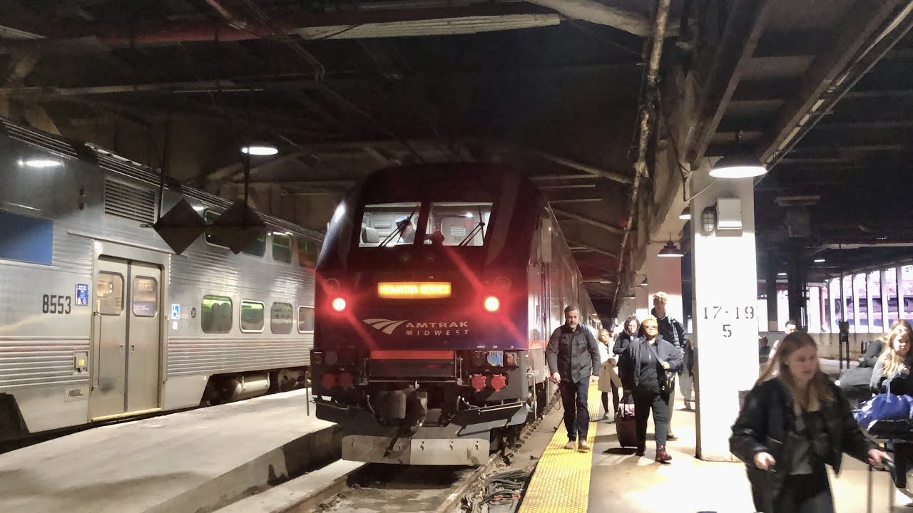 Milwaukee to Chicago Aboard Hiawatha Train 338 with Tons of Cool Trains Passing By 3/16/23