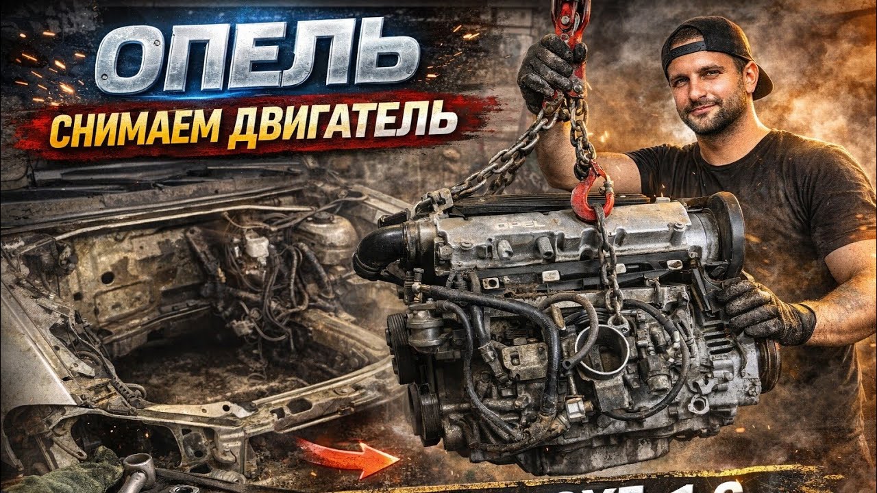 Опель ручной сборки. Часть 2. Снимаем двигатель.Opel Z16XE 1 6