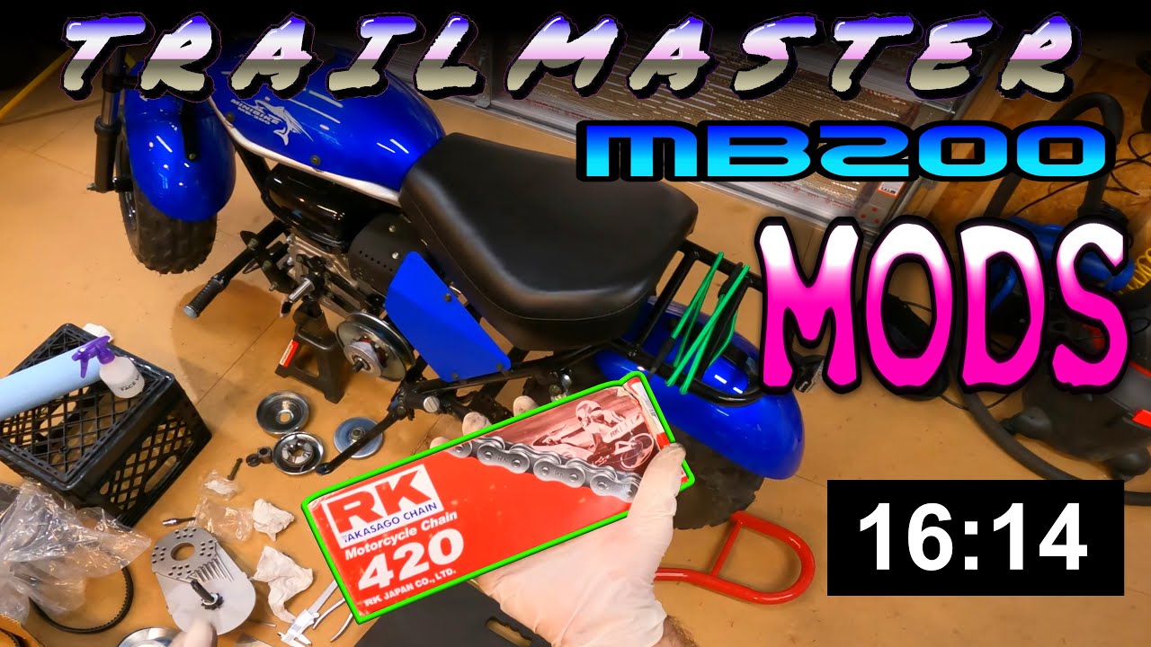 Trailmaster MB200-2 - MODS! (PART 1) 😎 TC, Sprockets, Chain, Chain Tensioner, Shocks, etc.. [4K]