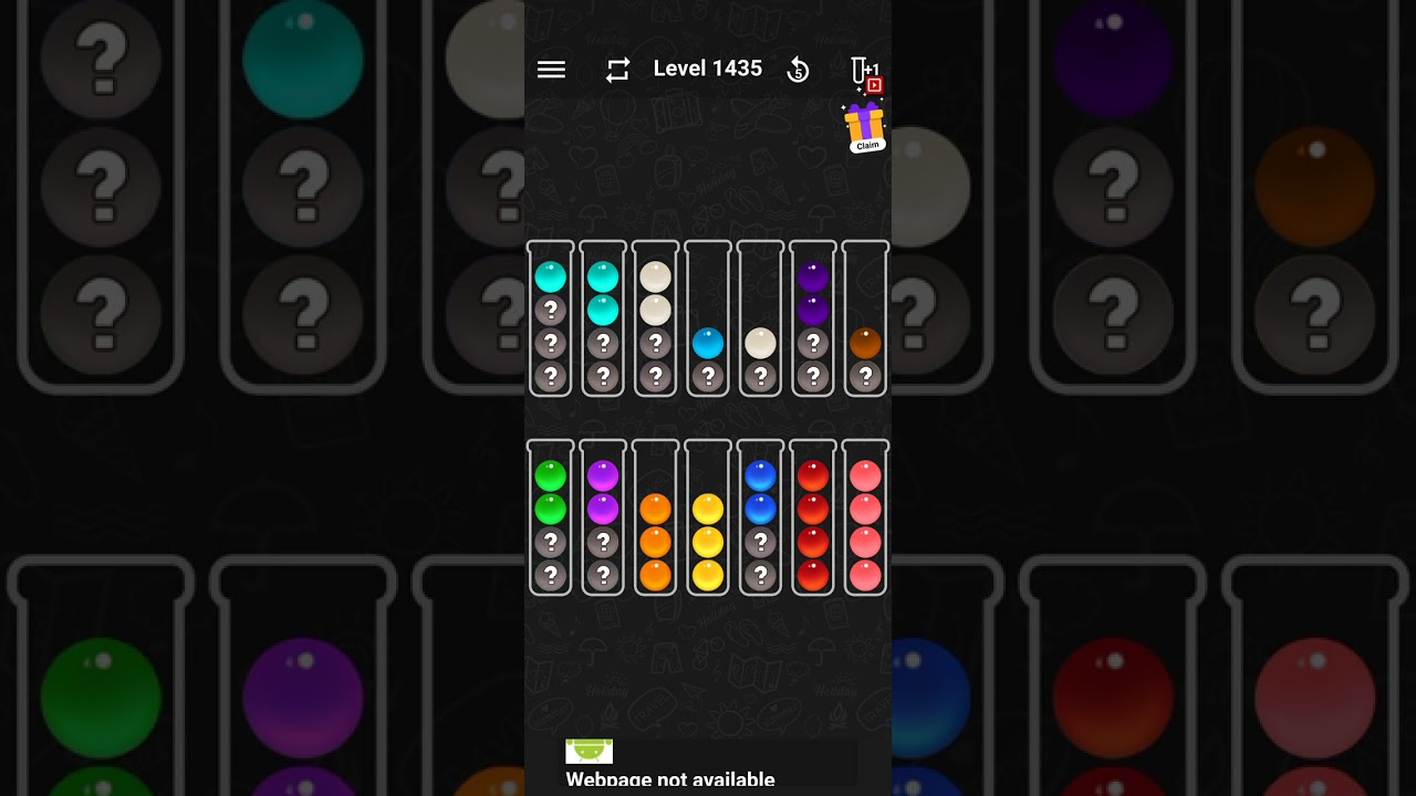 ball sort color water puzzle level 1435