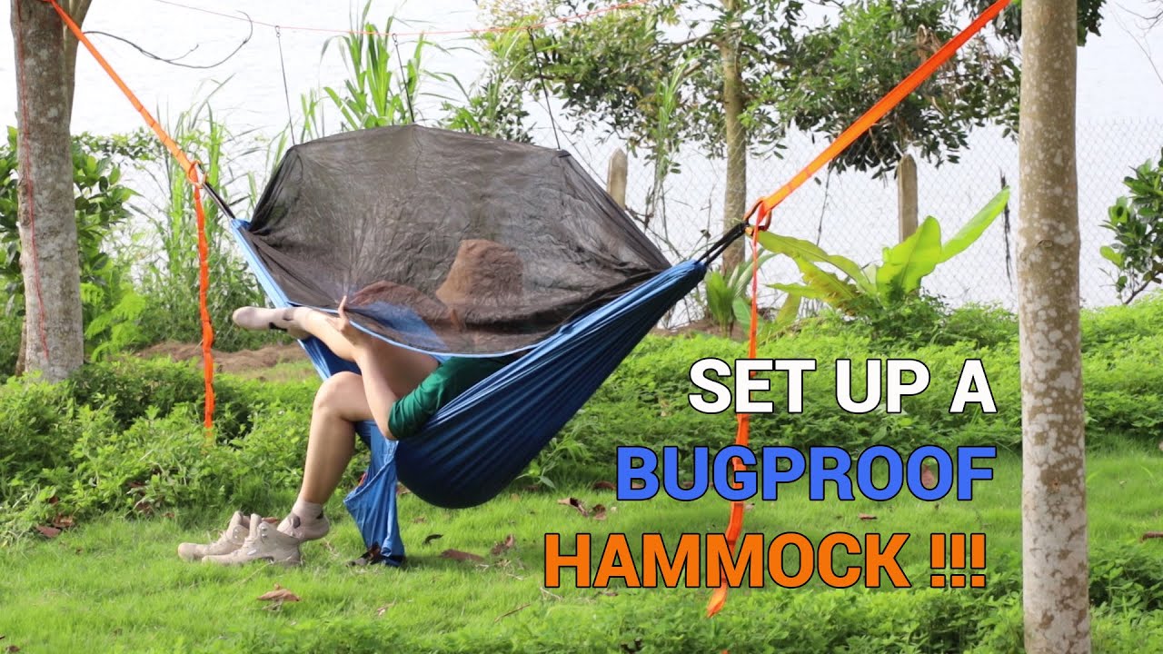 Bugproof hammock - Quick set up - C&aacute;ch mắc v&otilde;ng m&ugrave;ng chống muỗi