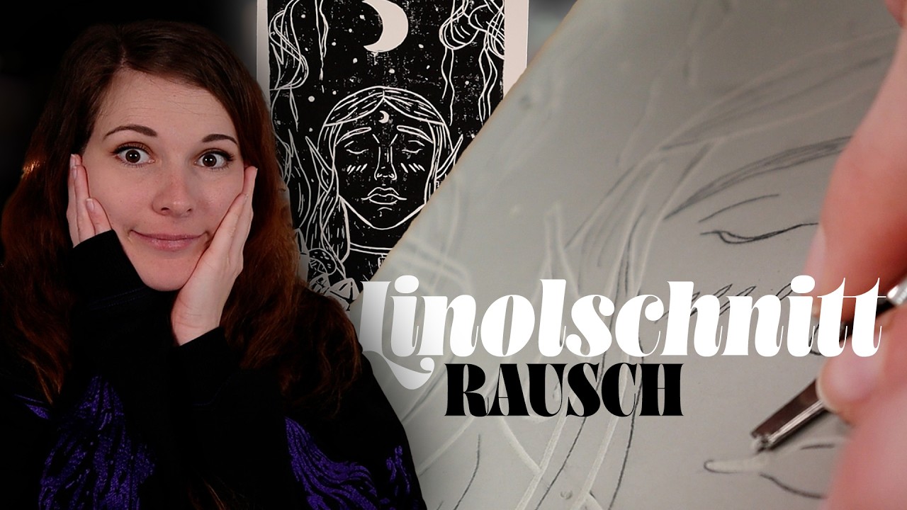 Linolschnitt ARTet aus - Ich war mal wieder verpeilt und habe das Beste draus gemacht