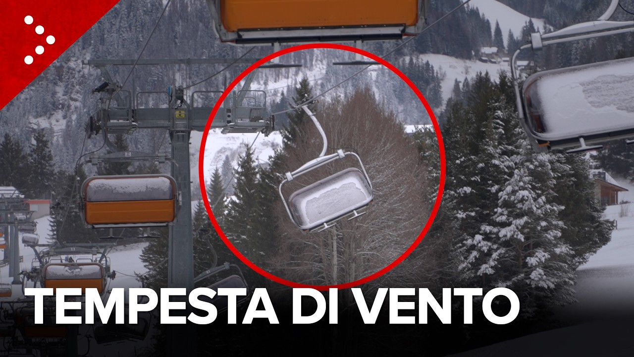 Bufera di neve e vento sulle Dolomiti. Seggiovie nella tempesta, impianti chiusi precauzionalmente