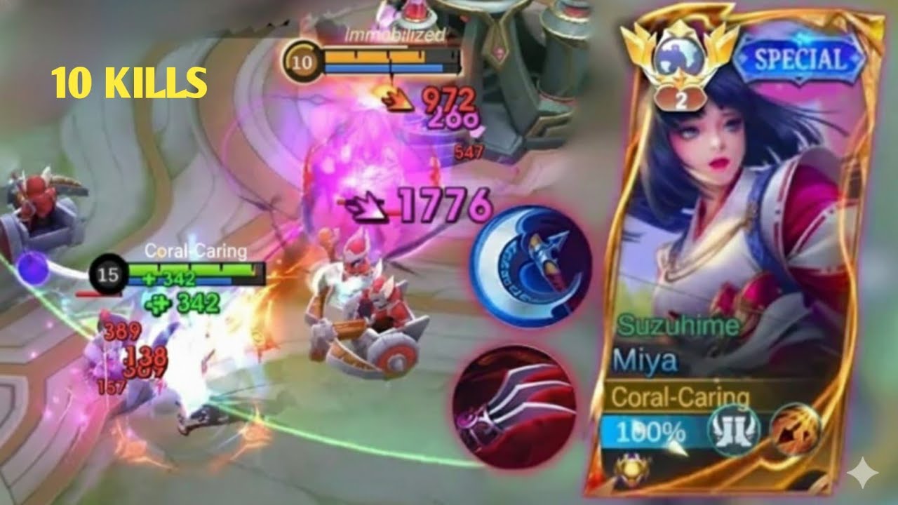 10 Kills 💪 Ranked Squad Full Suzuhime Skin Miya Gameplay Gameplay | Poco x3 Pro vs iPhone 13 🤔 |  