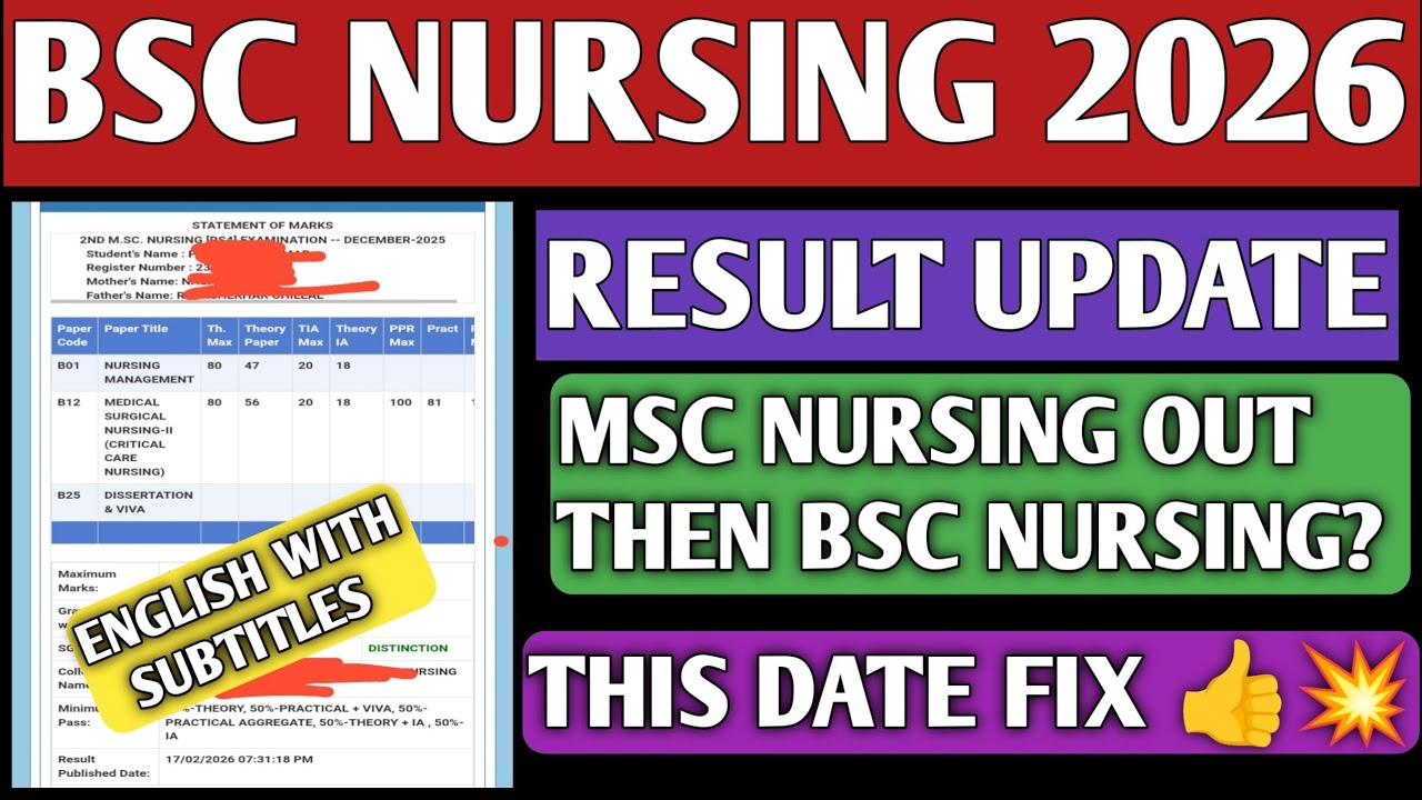 Результаты экзаменов на степень бакалавра сестринского дела (BSC NURSING) 2026 RGUHS | Результаты...