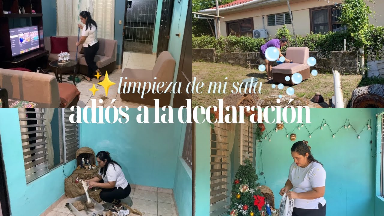 🧼Limpieza de mi sala🫧adiós a la decoración ✨