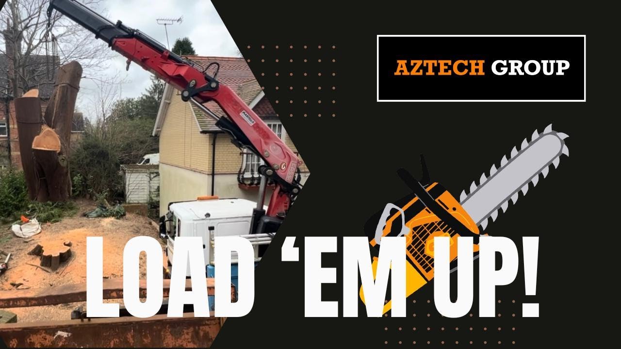 Aztech Group - Ep16: 2 Great Western Cedar FELLS w/ Crane, Excavator haulage and Artic chip removal!