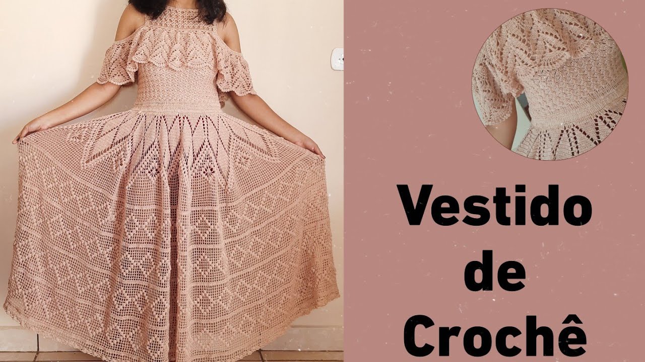 Vestido de crochê ciganinha longo❤Inspiração Mary Castro❤ parte 3/5