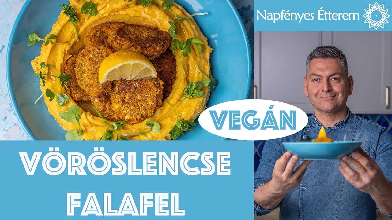 FALAFEL vöröslencséből & FAVA-sárgaborsóhumusz