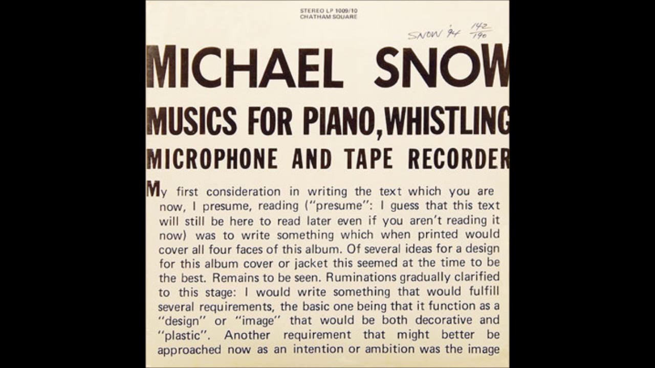 Michael Snow -- Left Right