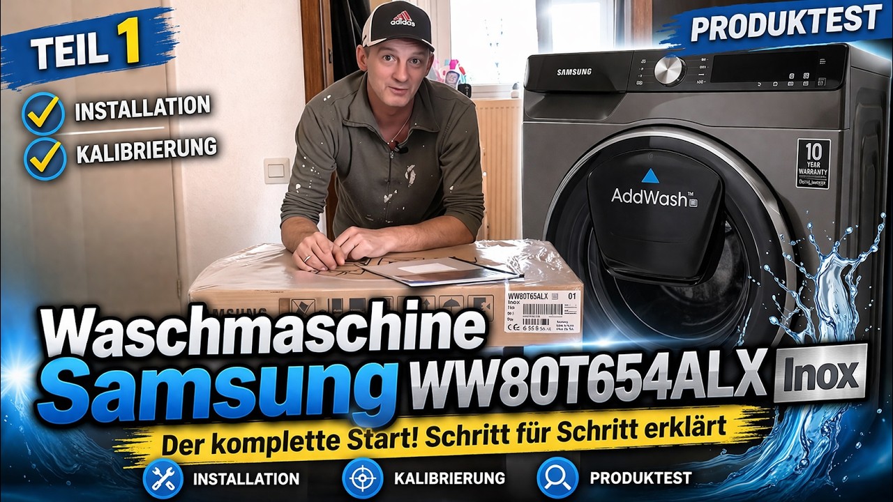 Waschmaschine Samsung WW80T654ALX Inox - Teil 1 - Instalation und Kalibrierung