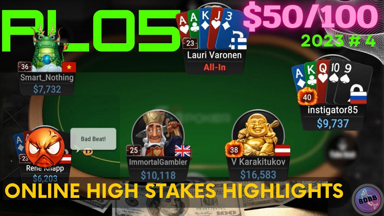 Online High Stakes PLO5 Cash Game  Highlights &spades;️ $50/100  | 2023 #4