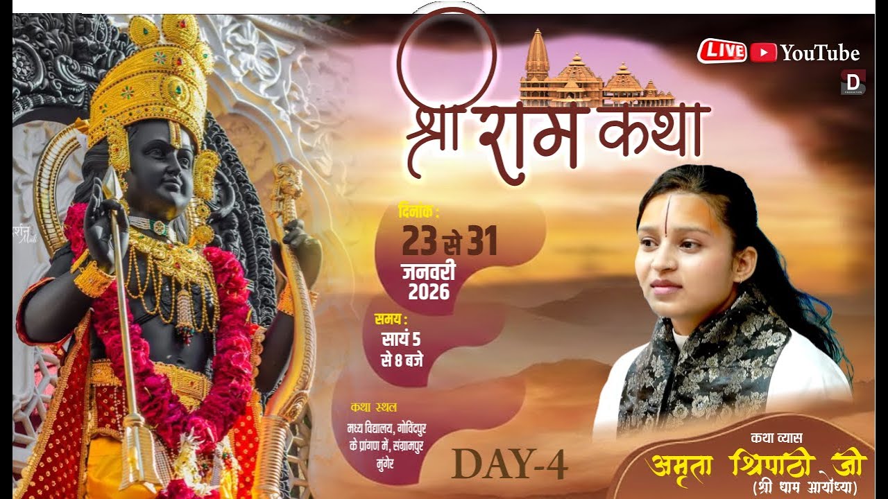 LIVE_DAY= 04 SHRI RAM KATHA // AMRITA TRIPATHI JI // SANGRAMPUR MUNGER