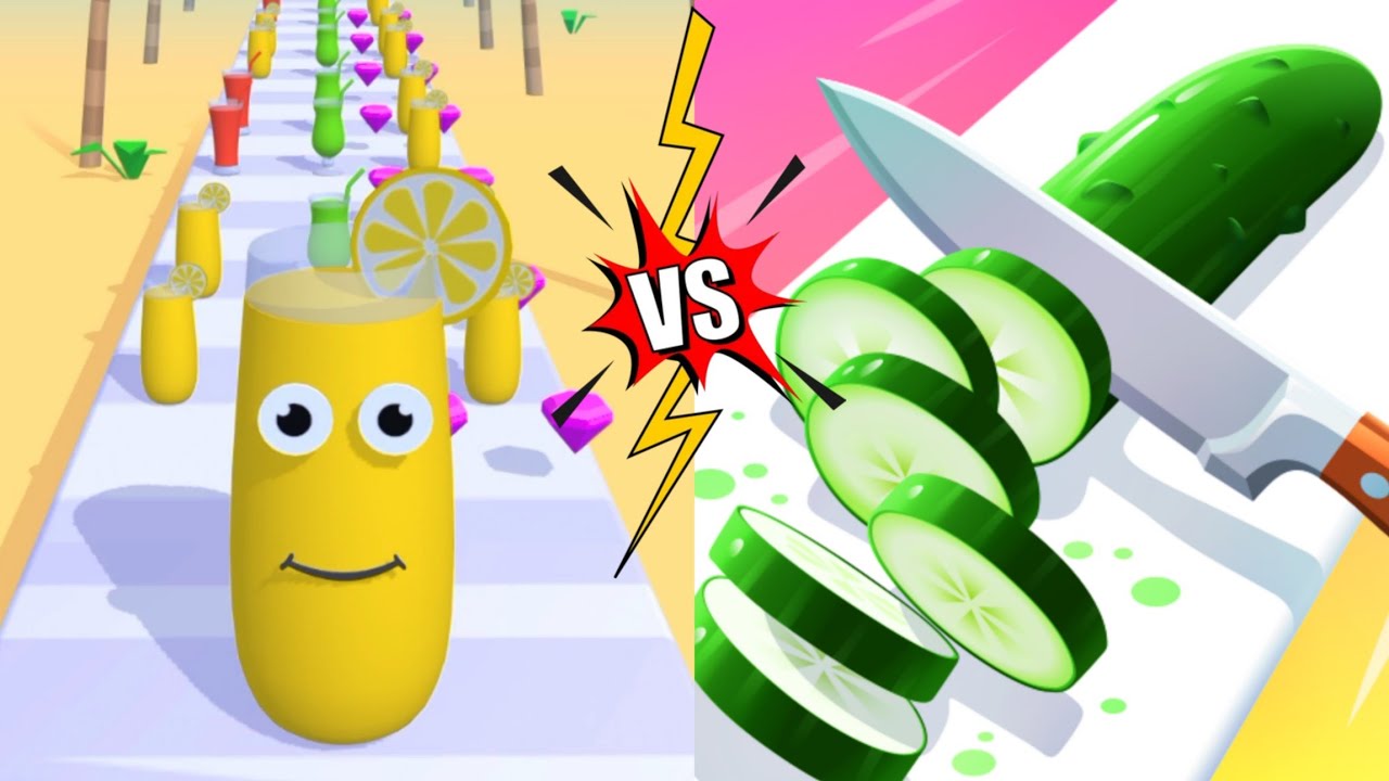 Jus Rush🥲 Vs Slice Cut☺ - Mobile Gamplay #games 