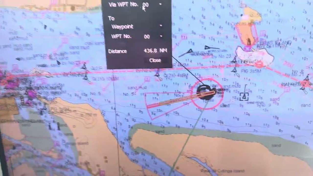 How to measure the distance between Waypoints in JRC Ecdis Jan 901B