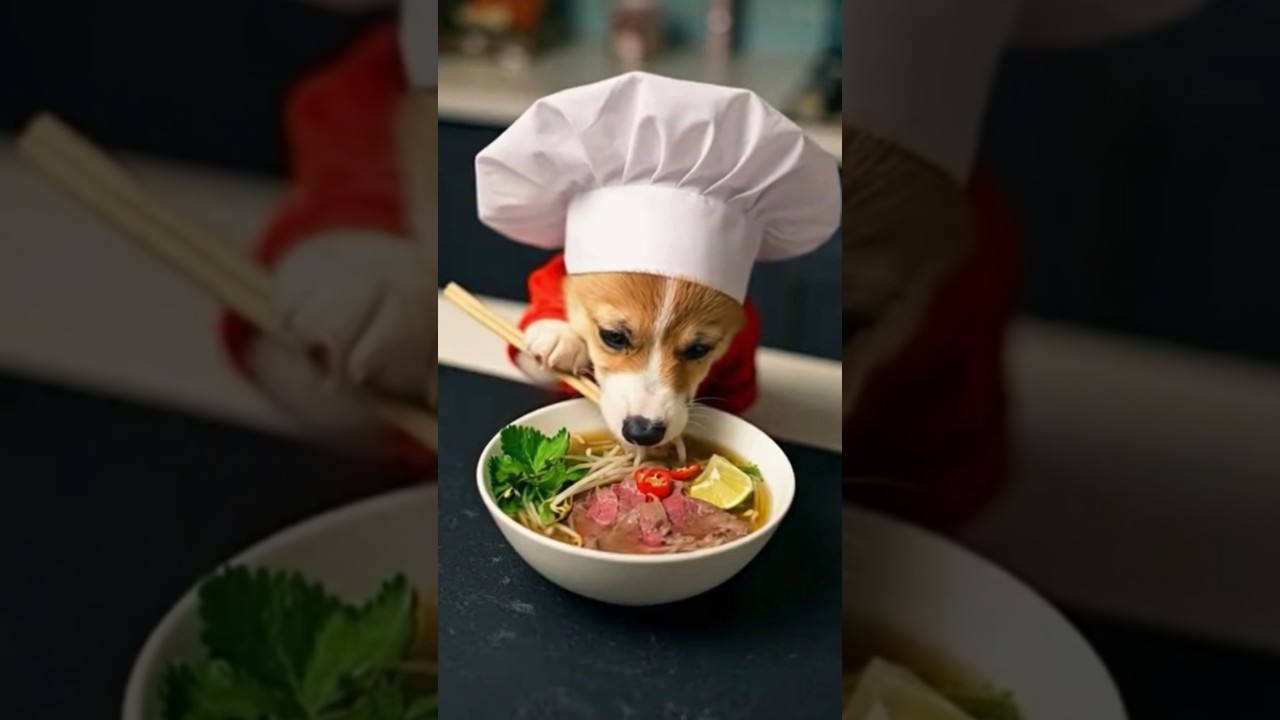 Corgi Puppy Pho Cooking ASMR 