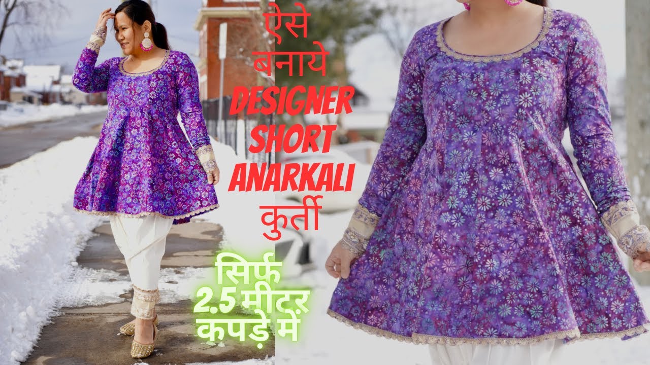 How to Make Designer Short Anarkali Kurti Cutting and Stitching| Kali/panel kurta|Maina Thapa