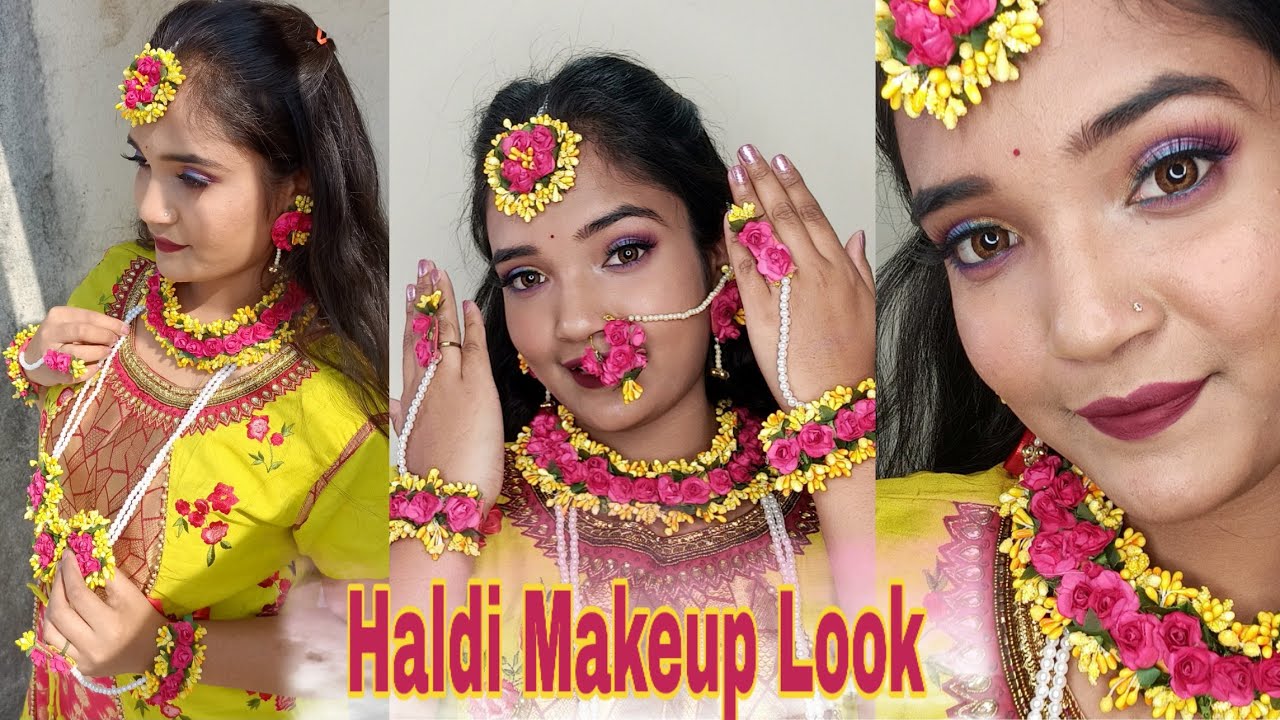 Haldi Makeup Look 🥰 हलदी मेकपलूक || Haldi  ceremony look || Beauty With Manisha 2020