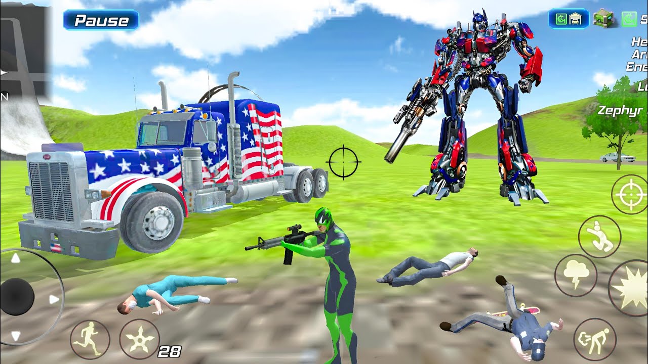 Rope Frog Ninja Hero Vegas Crime Simulator New Truck And Robot - Android Gameplay