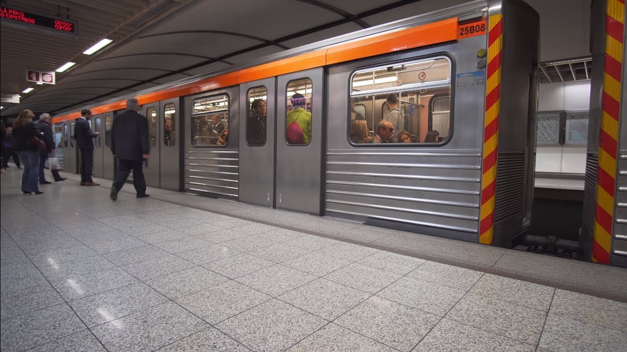 Greece, Athens, metro ride from Panepistimio to Syntagma