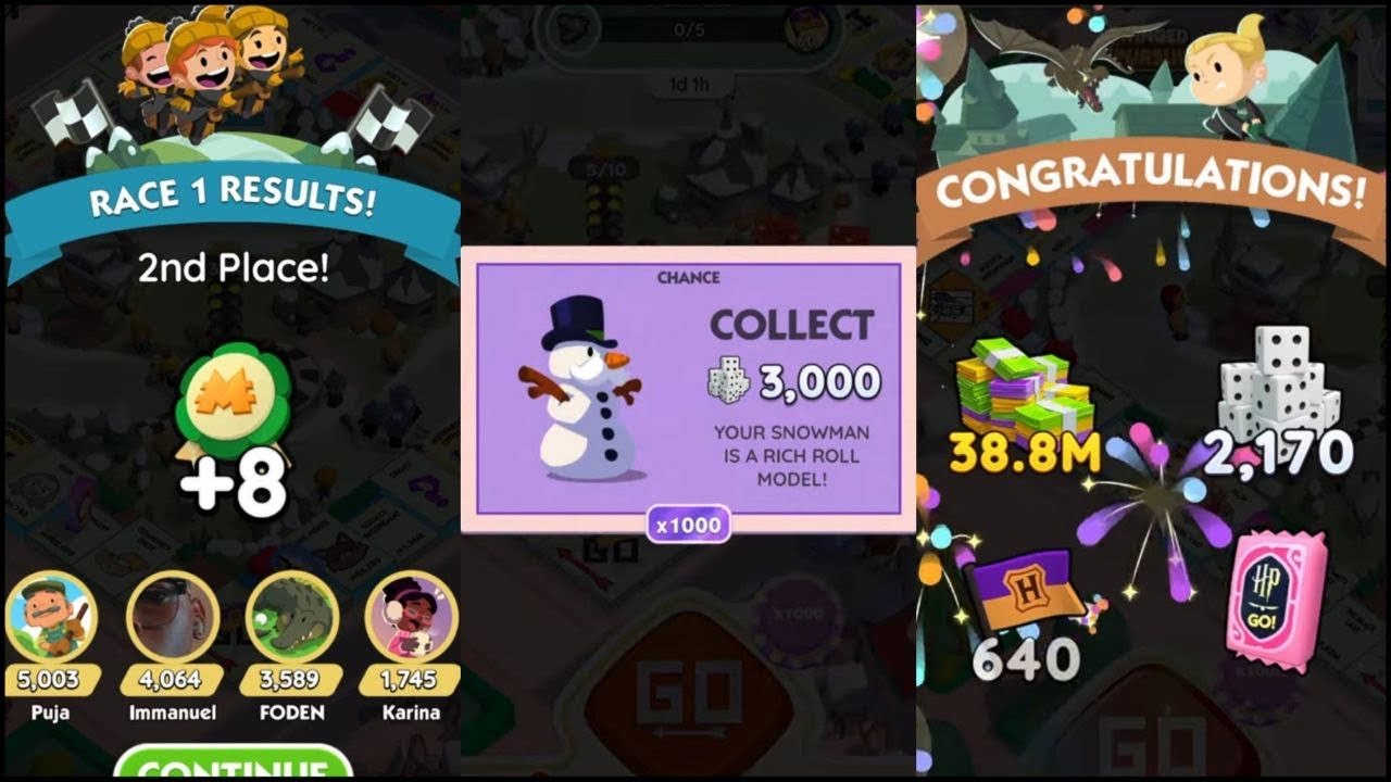 MonopolyGo | HOGWARTS RACERS | 1ST 🥇 Place 2nd Race x1000 Roll | #giveaway #monopolygo @monopolygo 
