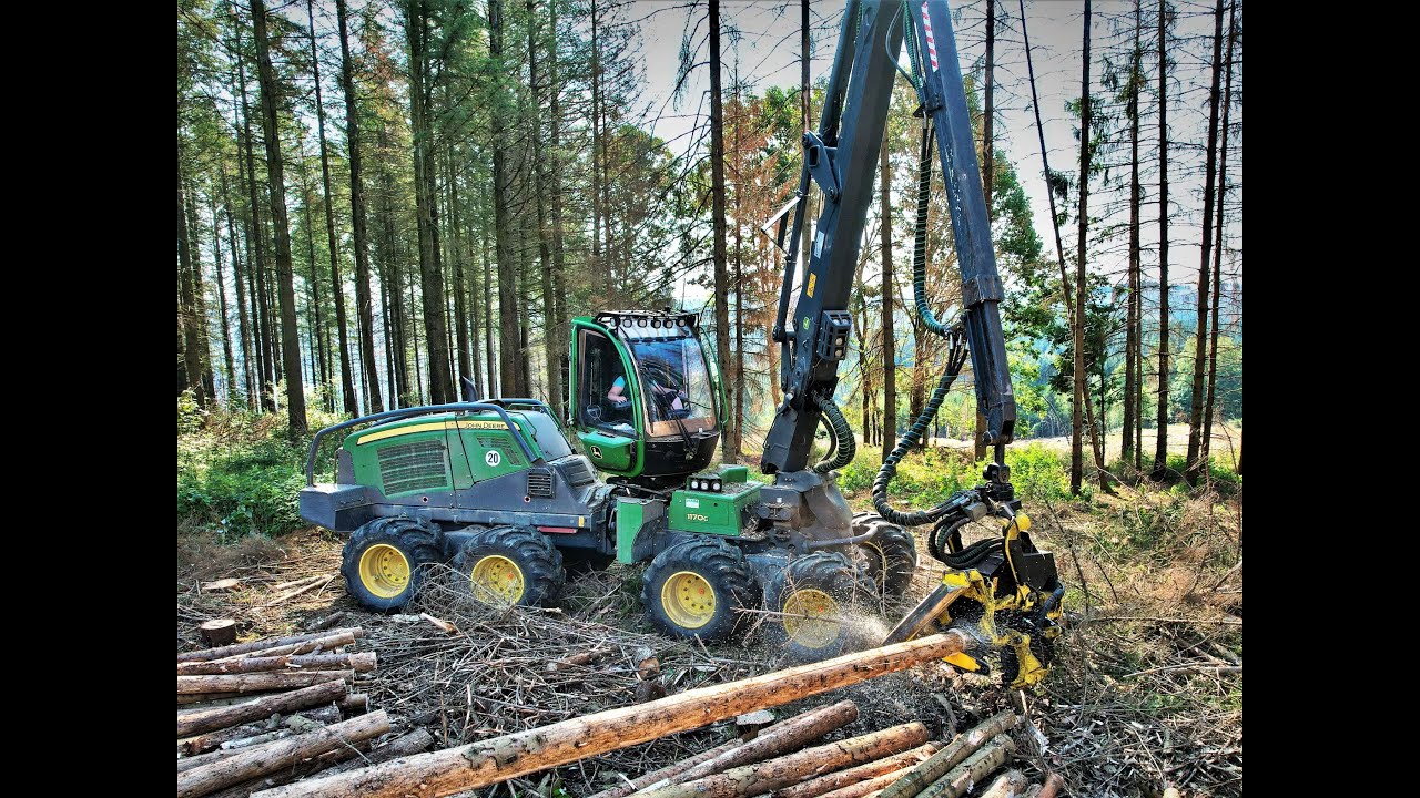🌲4K| John Deere 1170G • JohnDeereLogger • Forstbetrieb Klotz • HarvesterAction • DroneView • Part2 🌲