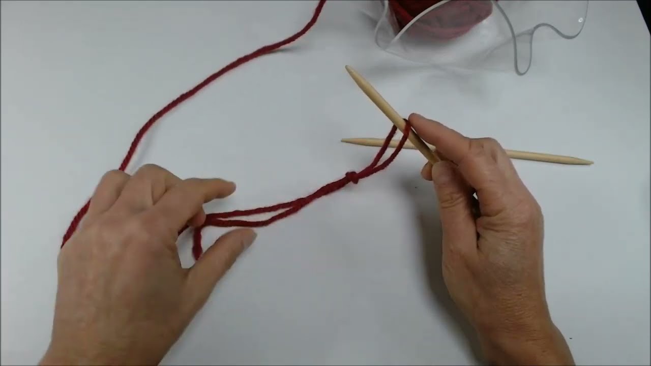 Stricken für Linkshänder -  Maschenaufnehmen Variante 1