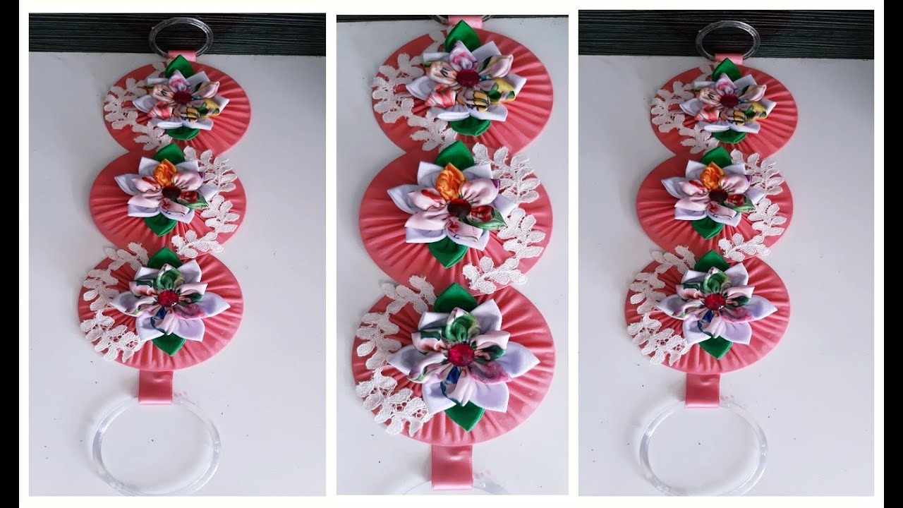 PORTA PANO DE PRATO FEITO COM CD E FUXICOS SUPER FÁCIL DE FAZER
