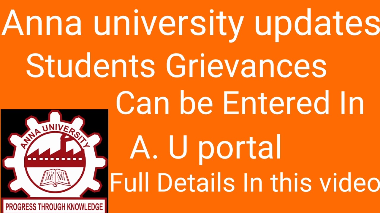 Anna university latest news -students grievance can be registered