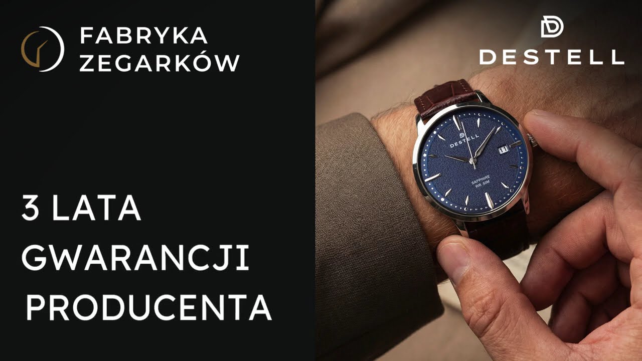 Oryginalne zegarki DESTELL z szafirowym szkiełkiem • Fabrykazegarkow.pl