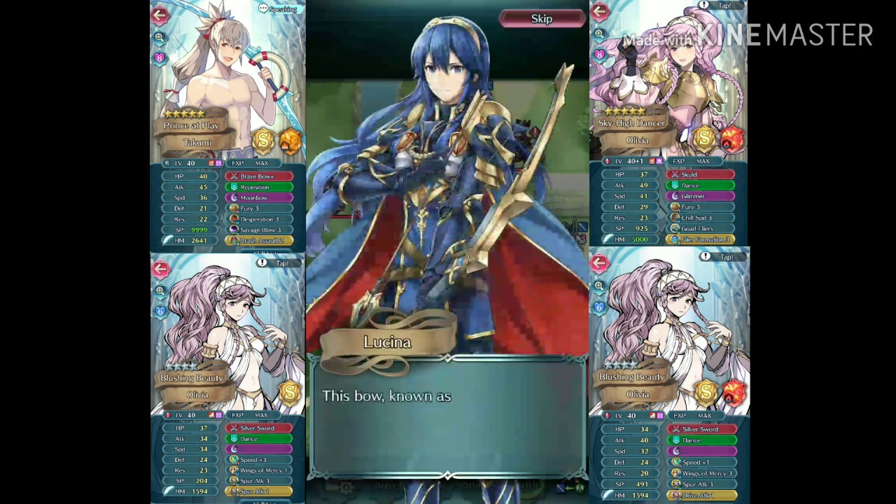 [FEH] Summer Takumi and the Olivia Sisters in Legendary Hero Battle - Lucina (Abyssal)