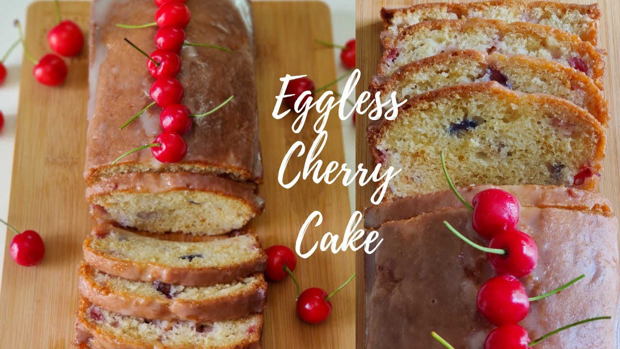 Eggless cherry cake | Cherry cake with Glaze recipe | Eggless Cake without condensed Milk
