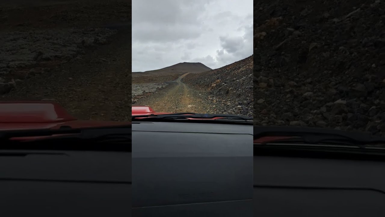 Driving up the *RAMP ONTO the LAVA BERM*, Grindavik July 2024 