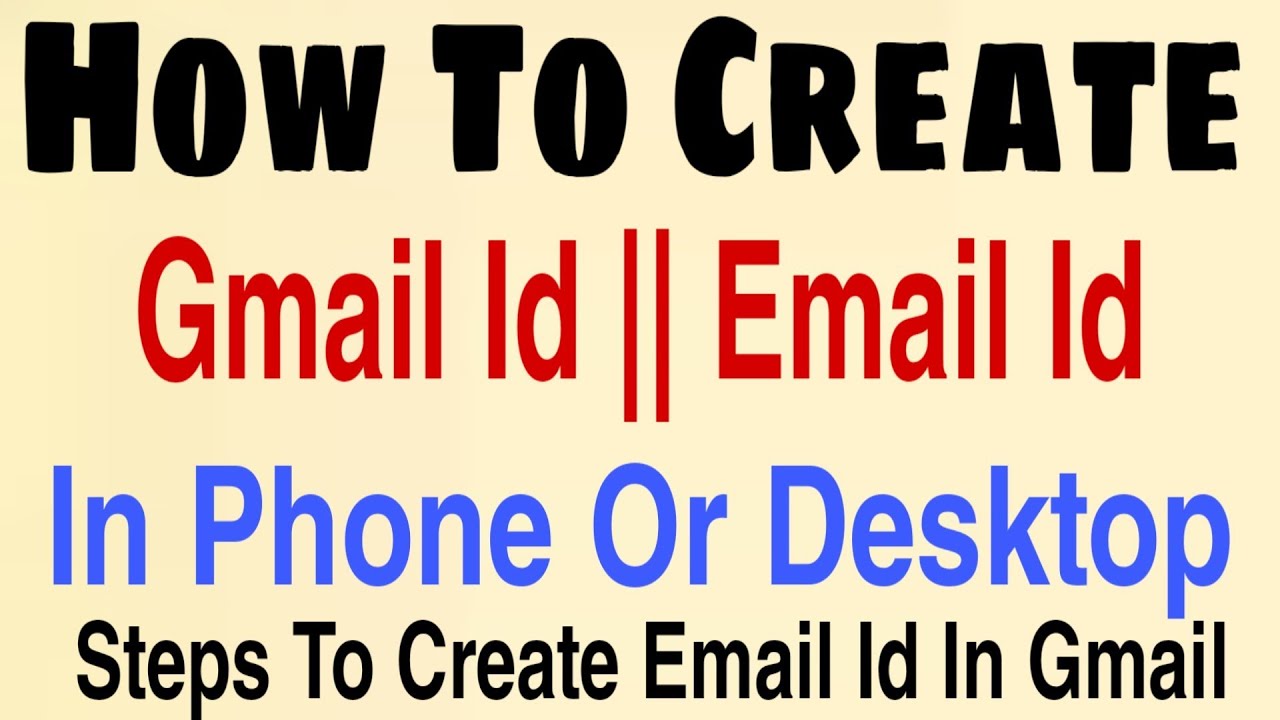 How To Create New Gmail Id || Gmail Id For Phone || How to create Gmail Account