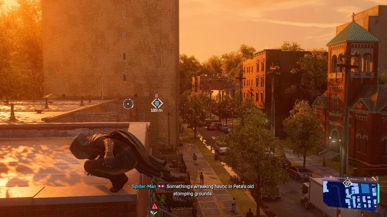 Marvel's Spider-Man 2 collecting data from the drone bird