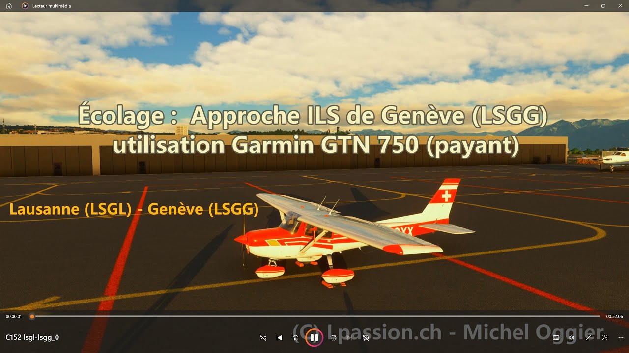 Cessna 152 Ecolage : Une approche ILS sur Genève depuis Lausanne
