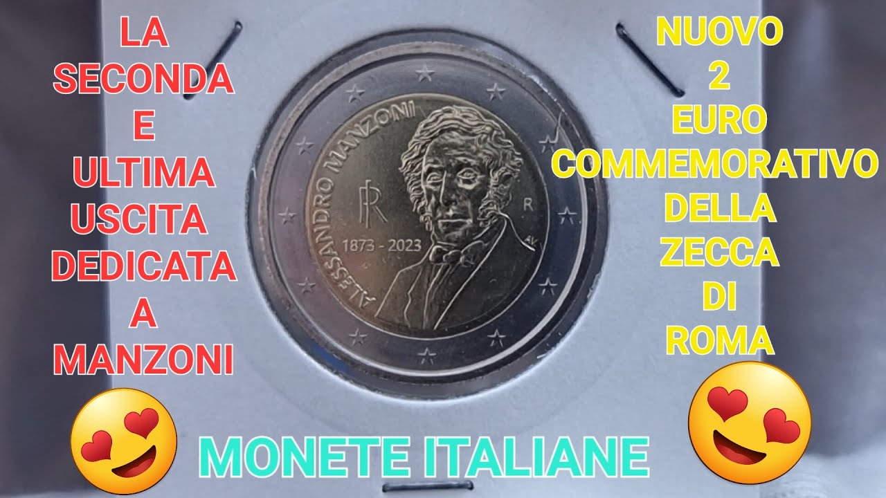 ITALIA 2023 - 2 EURO COMMEMORATIVO 150° ANNIVERSARIO DELLA MORTE DI ALESSANDRO MANZONI! QUANTO VALE?