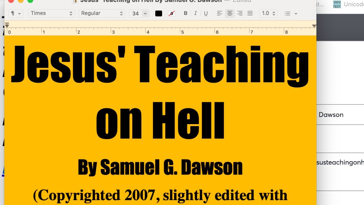 Jesus' Teaching on Hell By Samuel G. Dawson